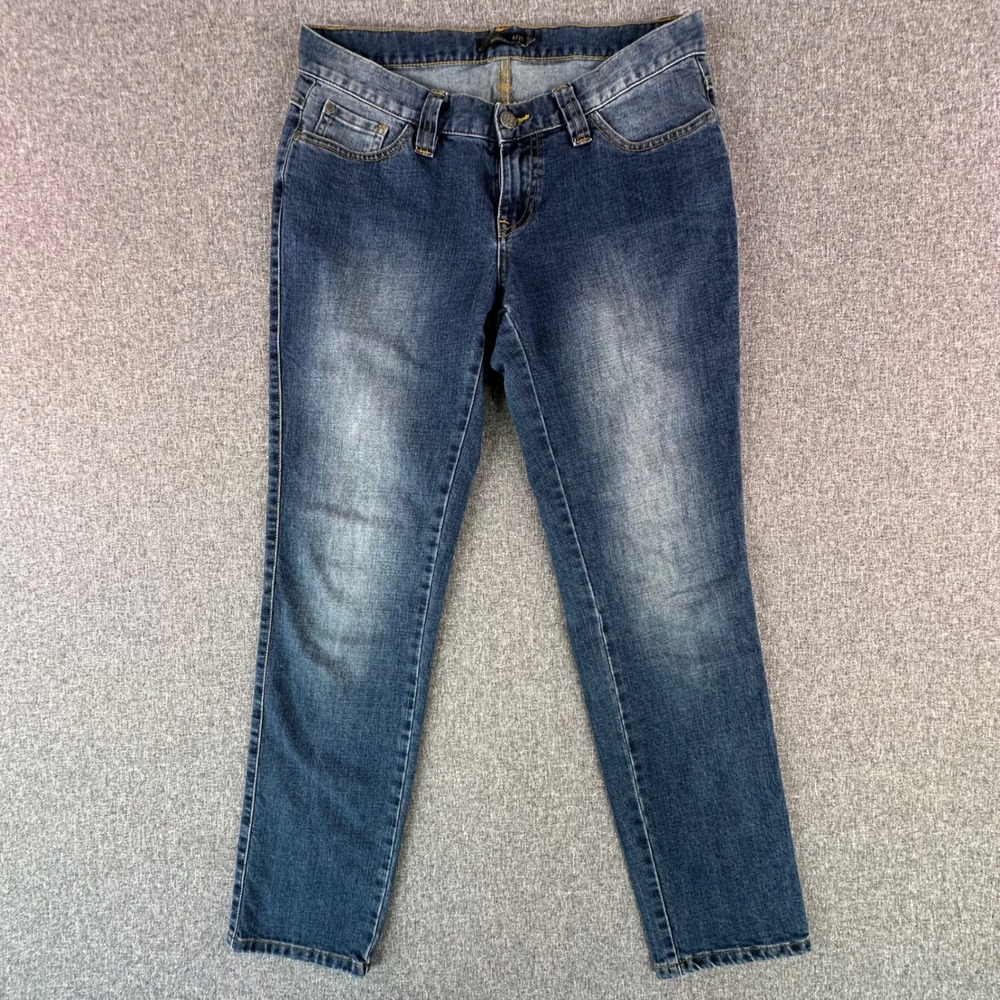prAna Jeans Women 4/27 Straight Blue Organic Cotton Stretch Denim Low Rise